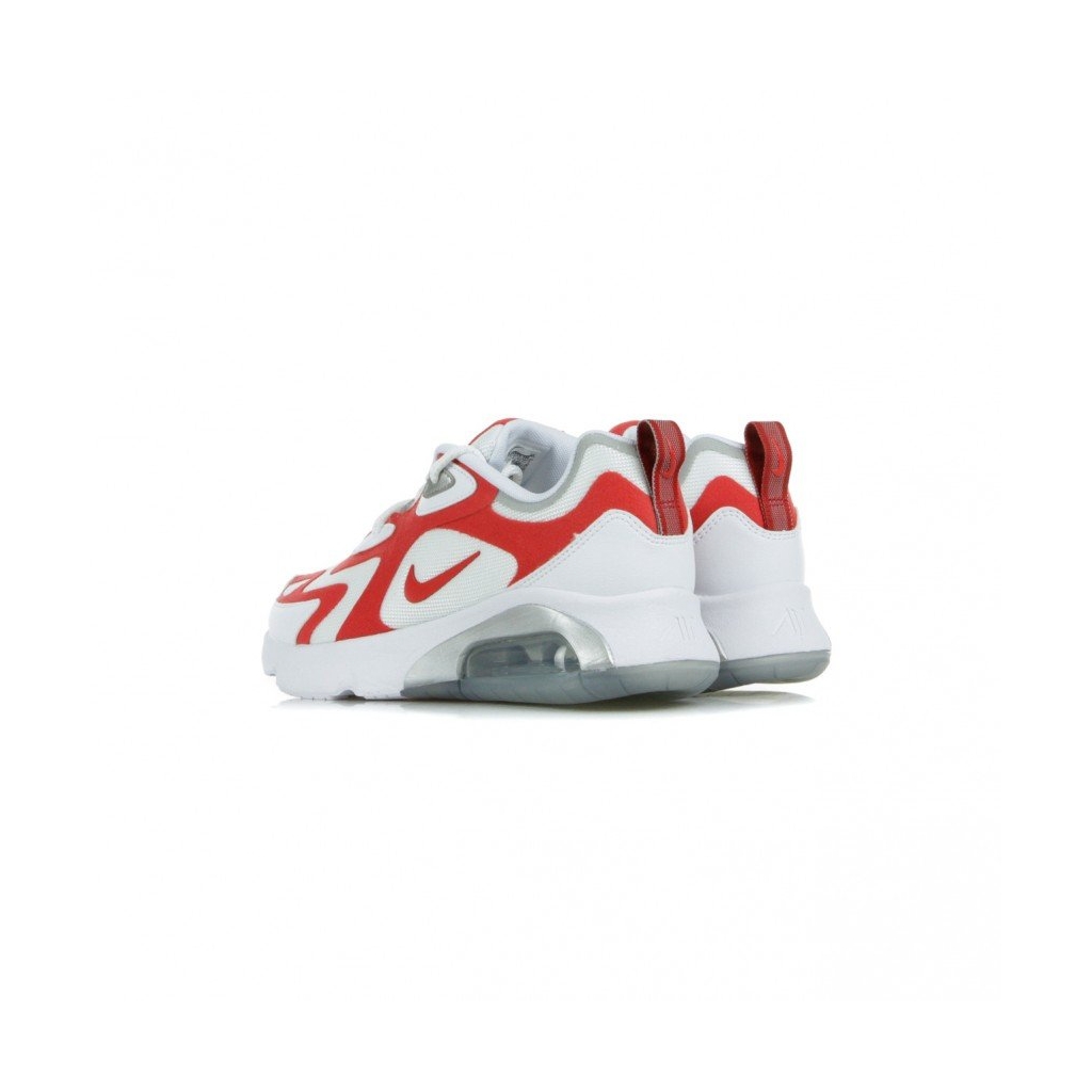 SCARPA BASSA AIR MAX 200 WHITE/UNIVERSITY RED/METALLIC SILVER