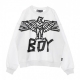 FELPA GIROCOLLO TAPE EAGLE SWEAT WHITE/BLACK