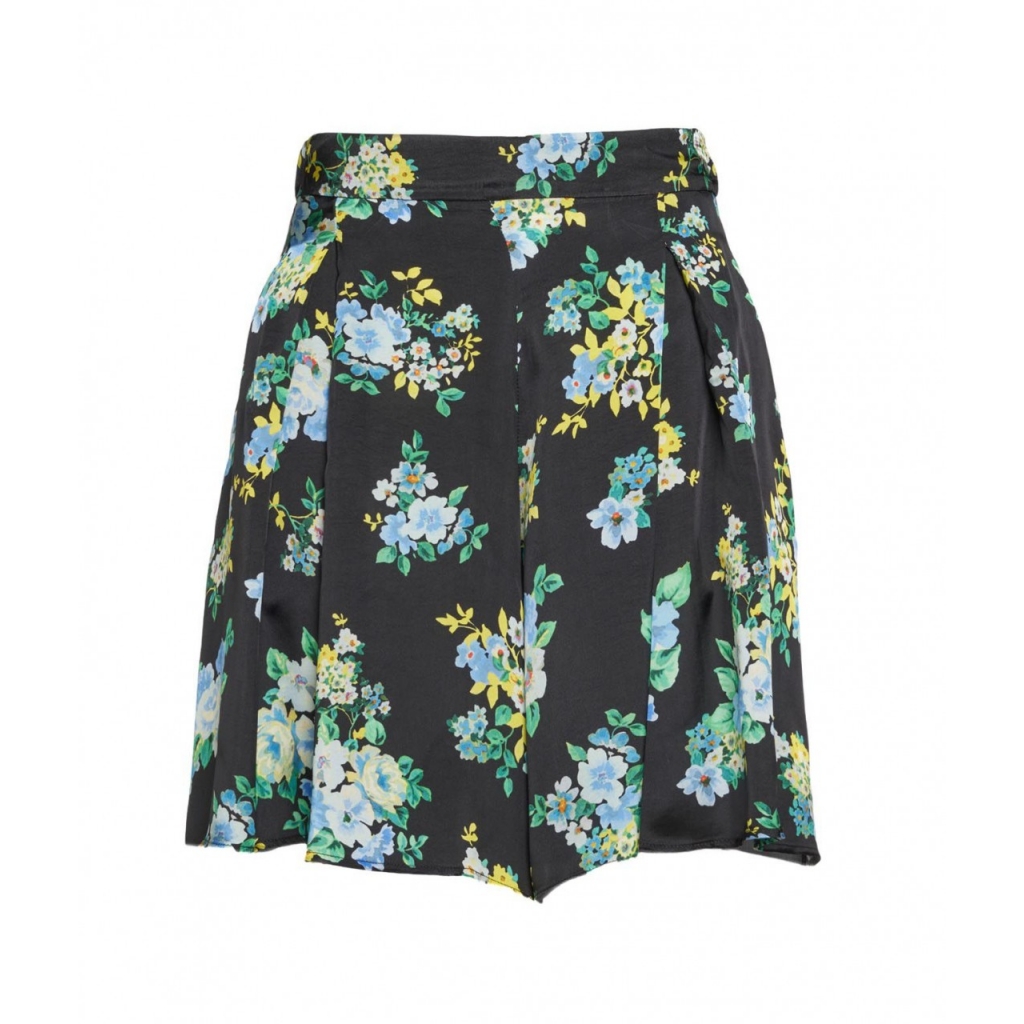 Shorts con stampa floreale nero