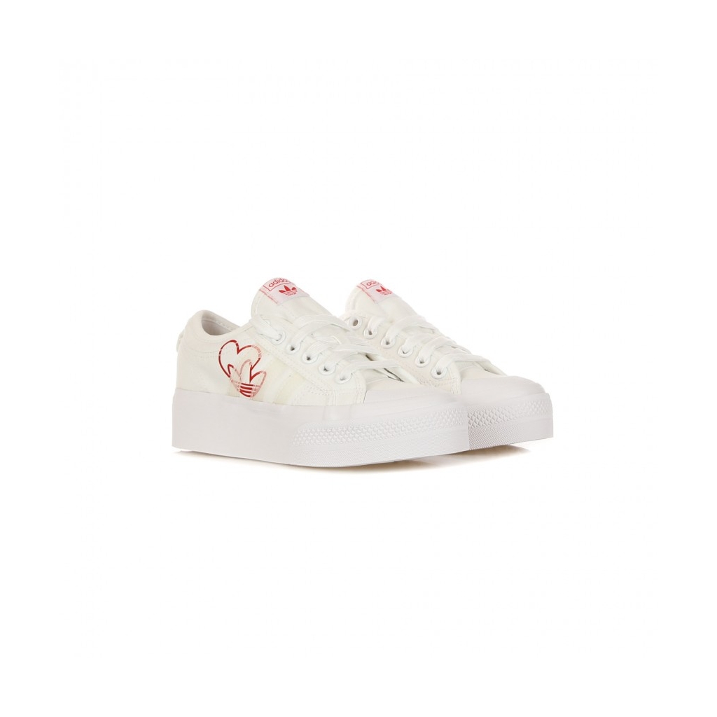 SCARPA BASSA NIZZA PLATFORM W CLOUD WHITE/VIVID RED/GUM M2