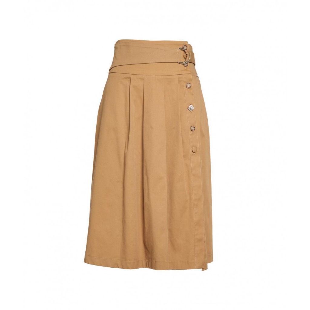 Gonna midi Gabardina beige