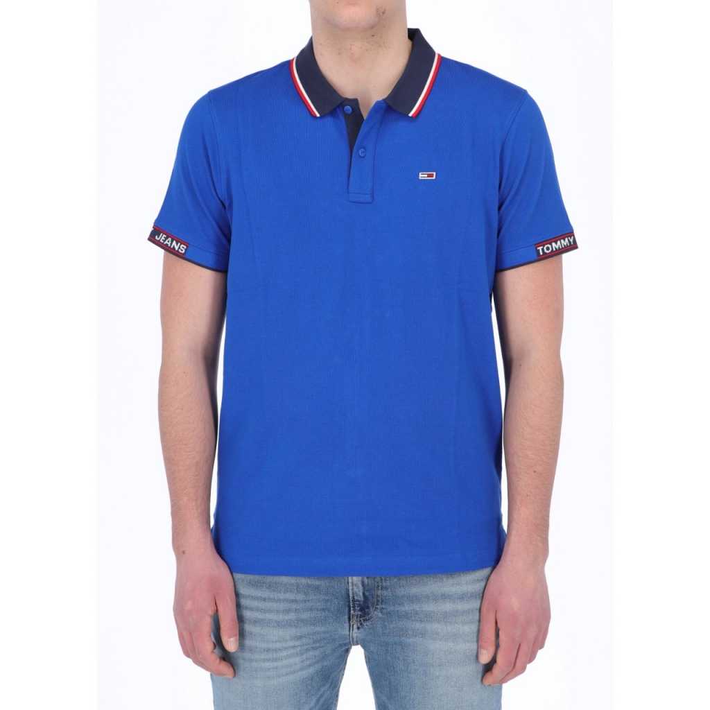 Polo Tommy Hilfiger Jeans Uomo Detail Rib Jaqua C65 COBALT