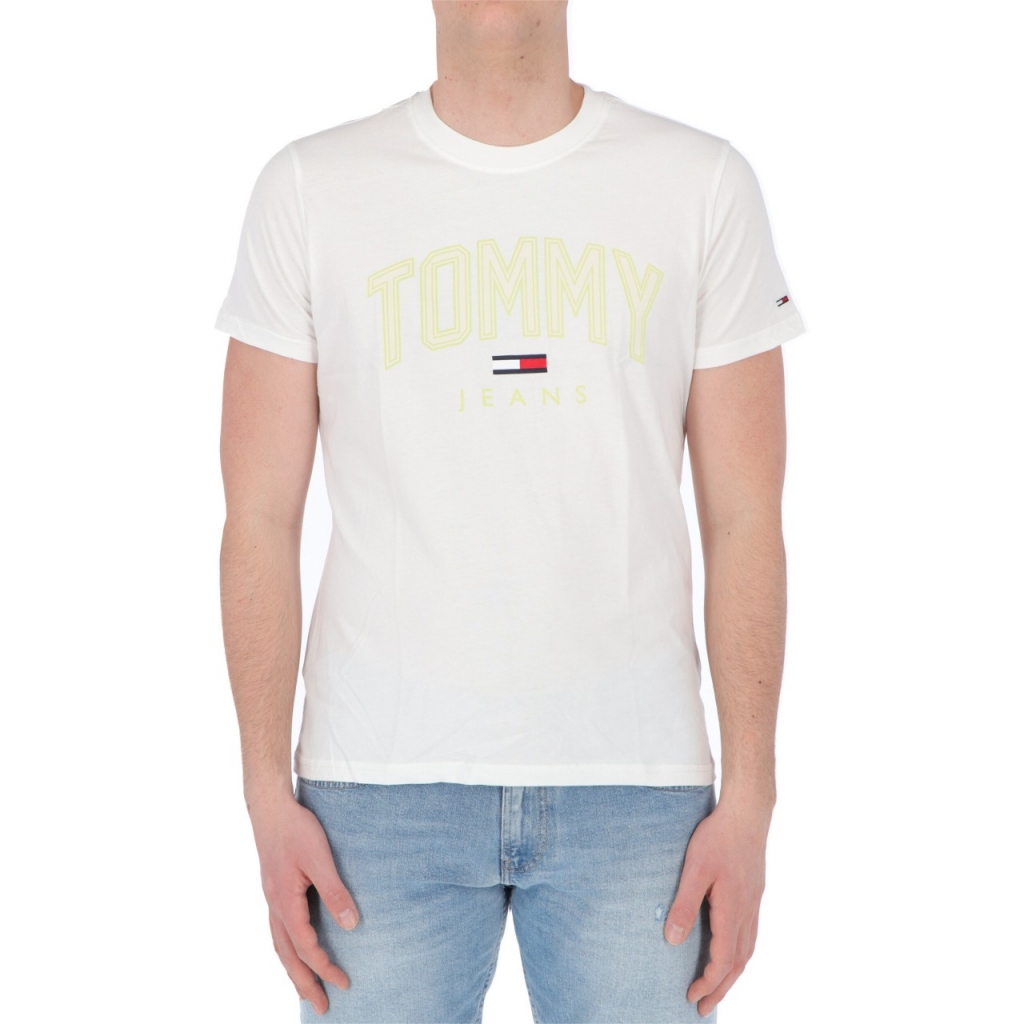 Tshirt Tommy hifilger Jeans Uomo Shadow Tommy YBR WHITE