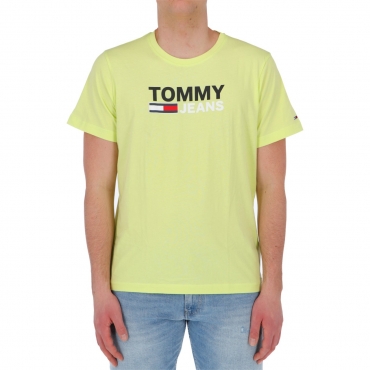 Tshirt Tommy Hilfiger Jeans Uomo Crop Logo Tee LT3 FADED LIME