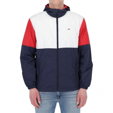 Giacca Tommy Hilfiger Jeans Uomo Colorblock Windbreak YBR WHITE MULTI