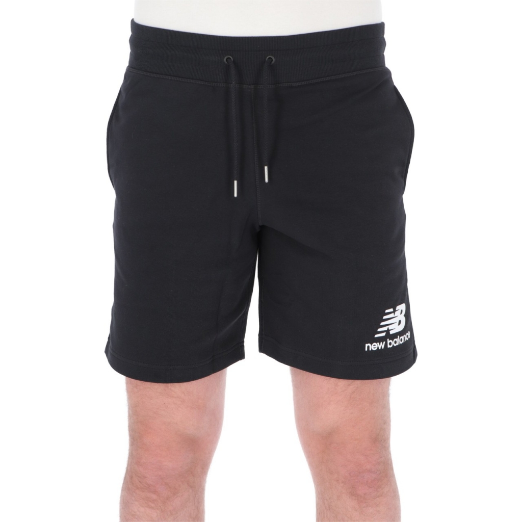 Short New Balance Uomo Cotone Garzato BK BLACK