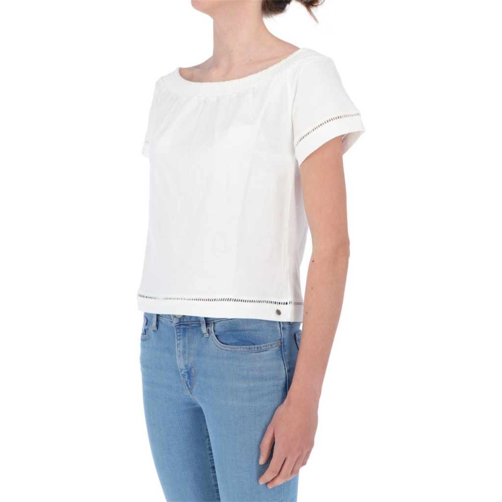T-shirt Surkana Donna Scollo Bardot 01 WHITE