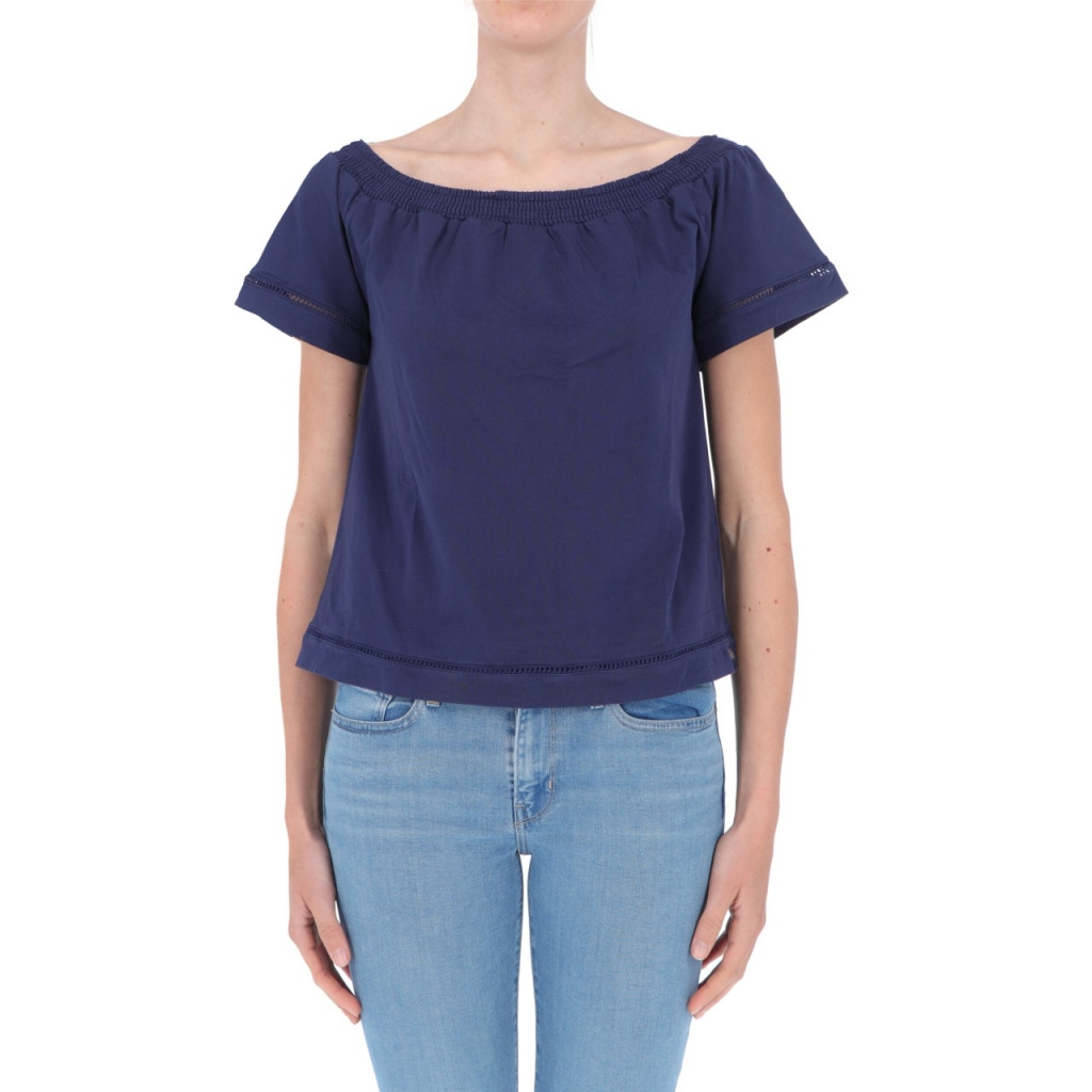 T-shirt Surkana Donna Scollo Bardot 52 NAVY BLUE