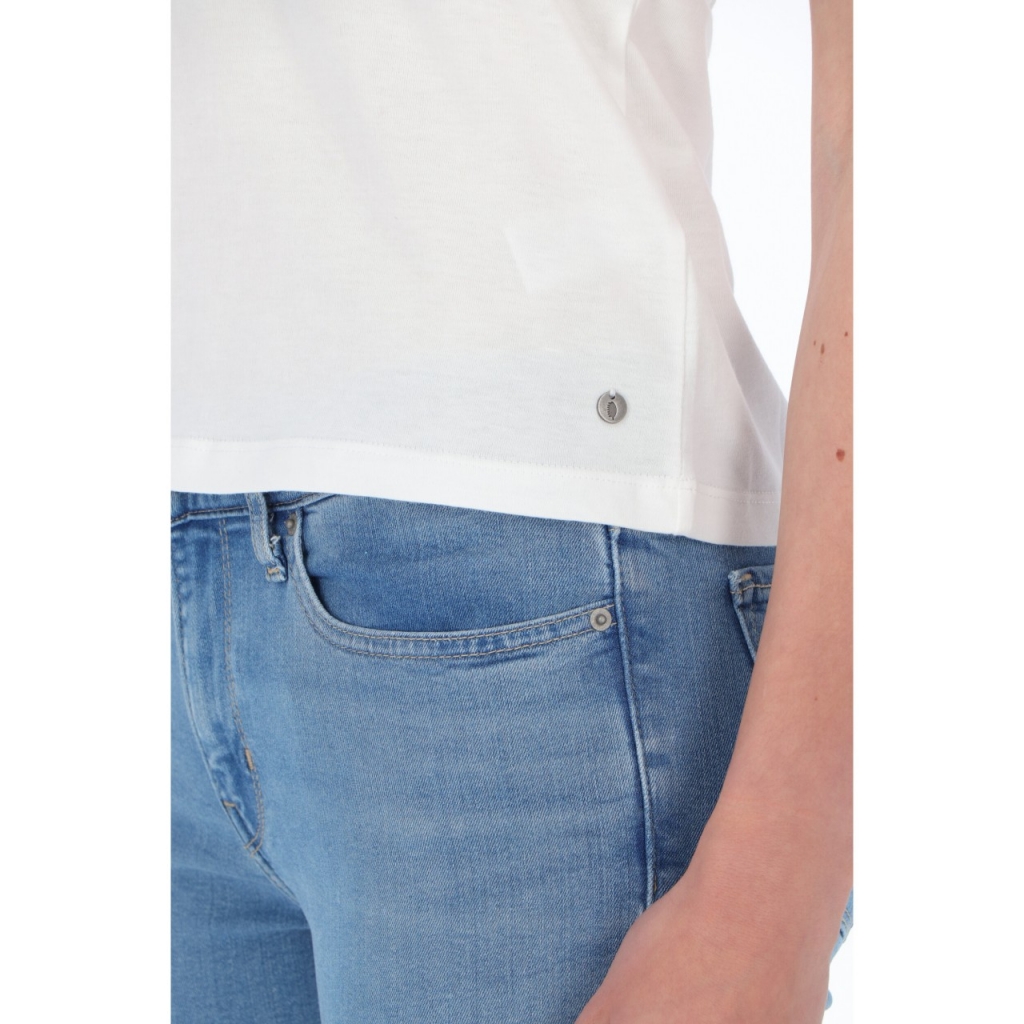 Top Surkana Donna Scollo a V 01 WHITE