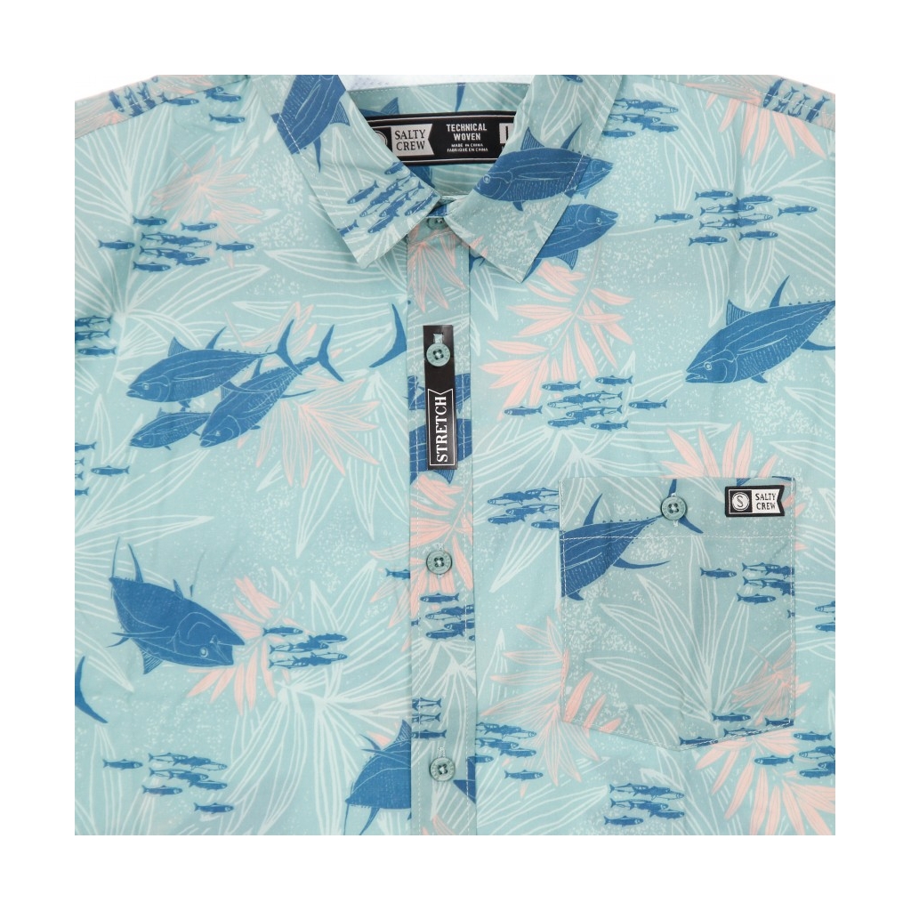 CAMICIA MANICA CORTA FEEDING FRENZY UV WOVEN JADE