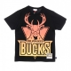 MAGLIETTA NBA FLAMES TEE HARDWOOD CLASSICS MILBUC BLACK