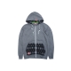 FELPA CAPPUCCIO LOBSTER SWEATSHIRT HOODIE ZIP TRIP ZIP MELANGE Black/Grey unico