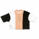 MAGLIETTA CORTA BASMA BLOCKED CROPPED TEE BLACK/BRIGHT WHITE/CORAL CLOUD