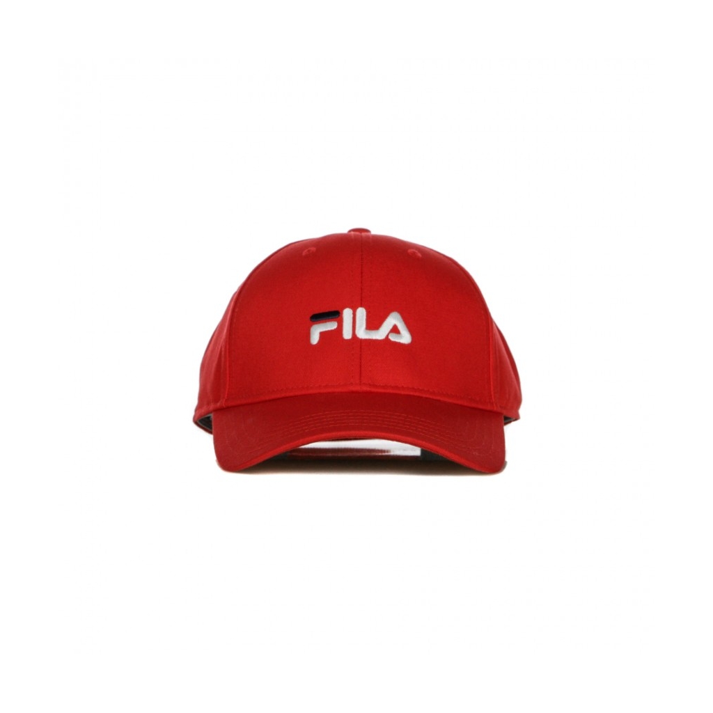 CAPPELLINO VISIERA CURVA LINEAR LOGO 6 PANEL TRUE RED