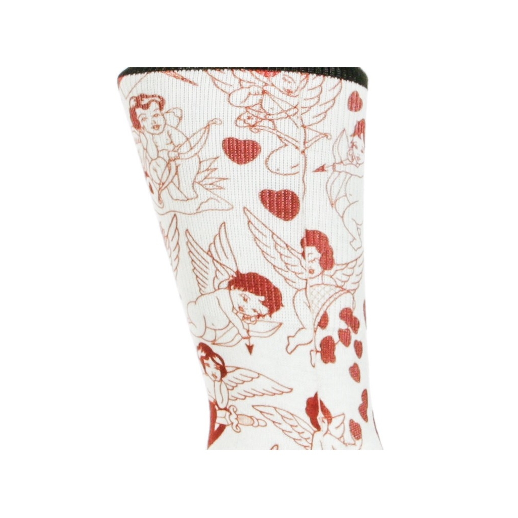 CALZA MEDIA VALENTINE WHITE/RED
