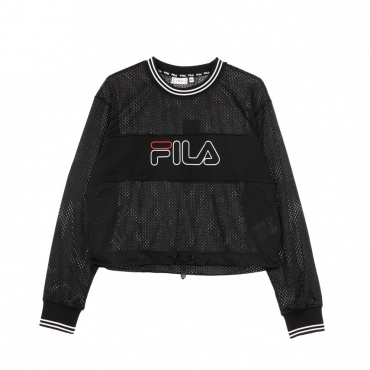 MAGLIETTA MANICA LUNGA CORTA JALINA CROPPED SPORTY MESH SHIRT BLACK