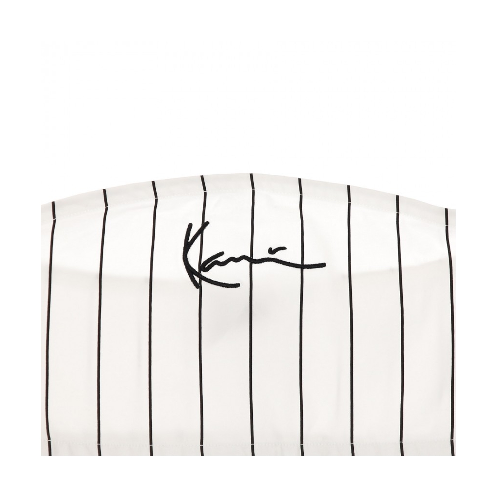 TOP SMALL SIGNATURE PINSTRIPE BANDEU TOP WHITE