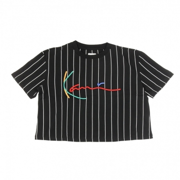 MAGLIETTA CORTA SIGNATURE PINSTRIPE TEE BLACK