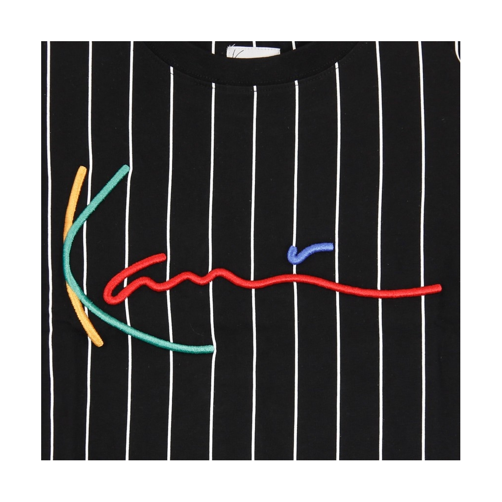 MAGLIETTA CORTA SIGNATURE PINSTRIPE TEE BLACK