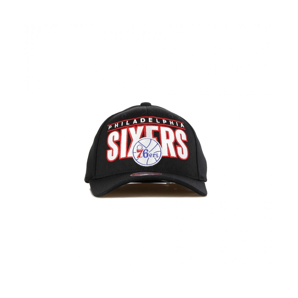 CAPPELLINO VISIERA CURVA NBA BILLBOARD REDLINE CLASSIC STRETCH SNAPBACK HARDWOOD CLASSICS PHI76E BLACK/ORIGINAL TEAM COLORS