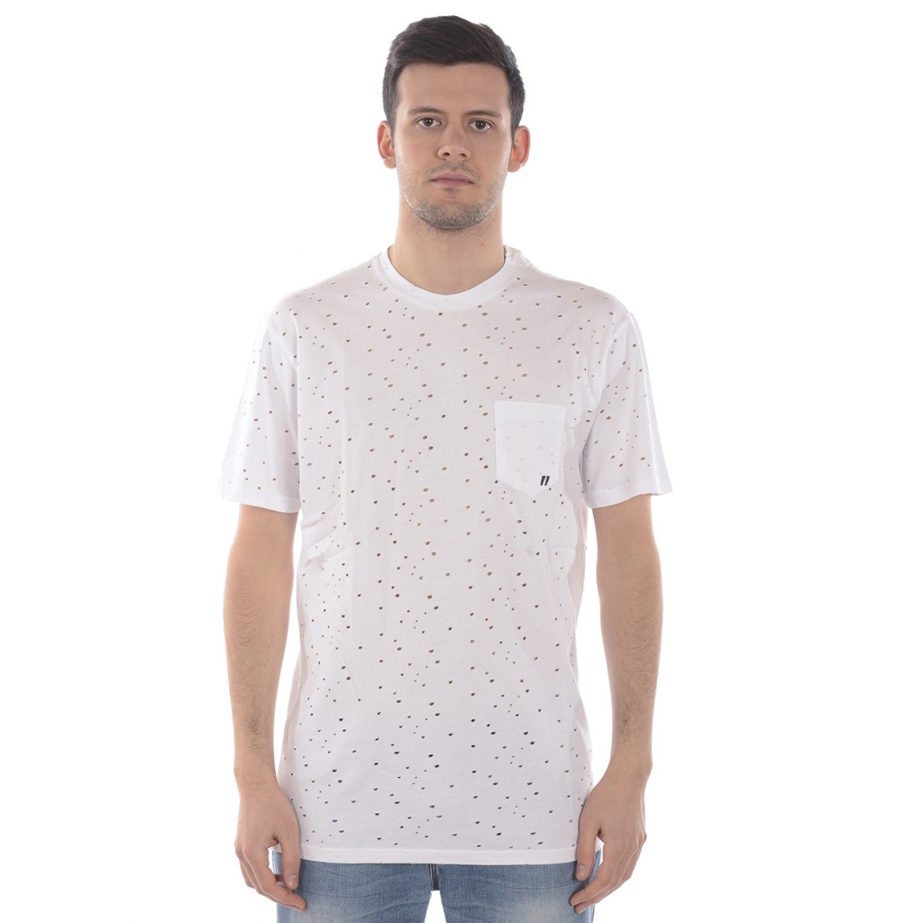 T-SHIRT MAGLIA UN MONDO DI BUCHI ST BIANCO