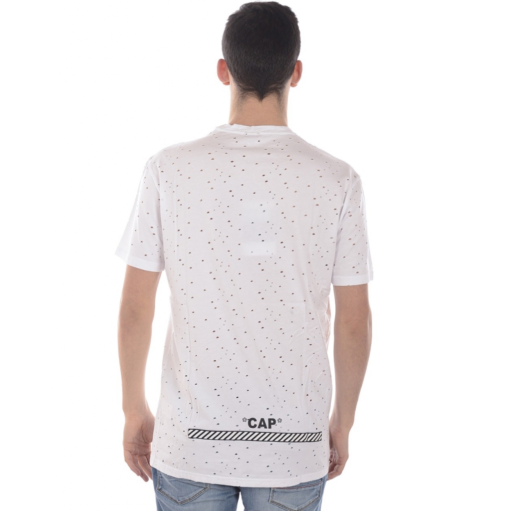 T-SHIRT MAGLIA UN MONDO DI BUCHI ST BIANCO