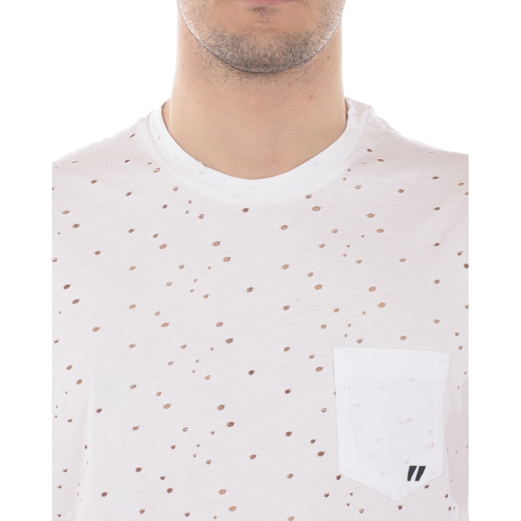 T-SHIRT MAGLIA UN MONDO DI BUCHI ST BIANCO