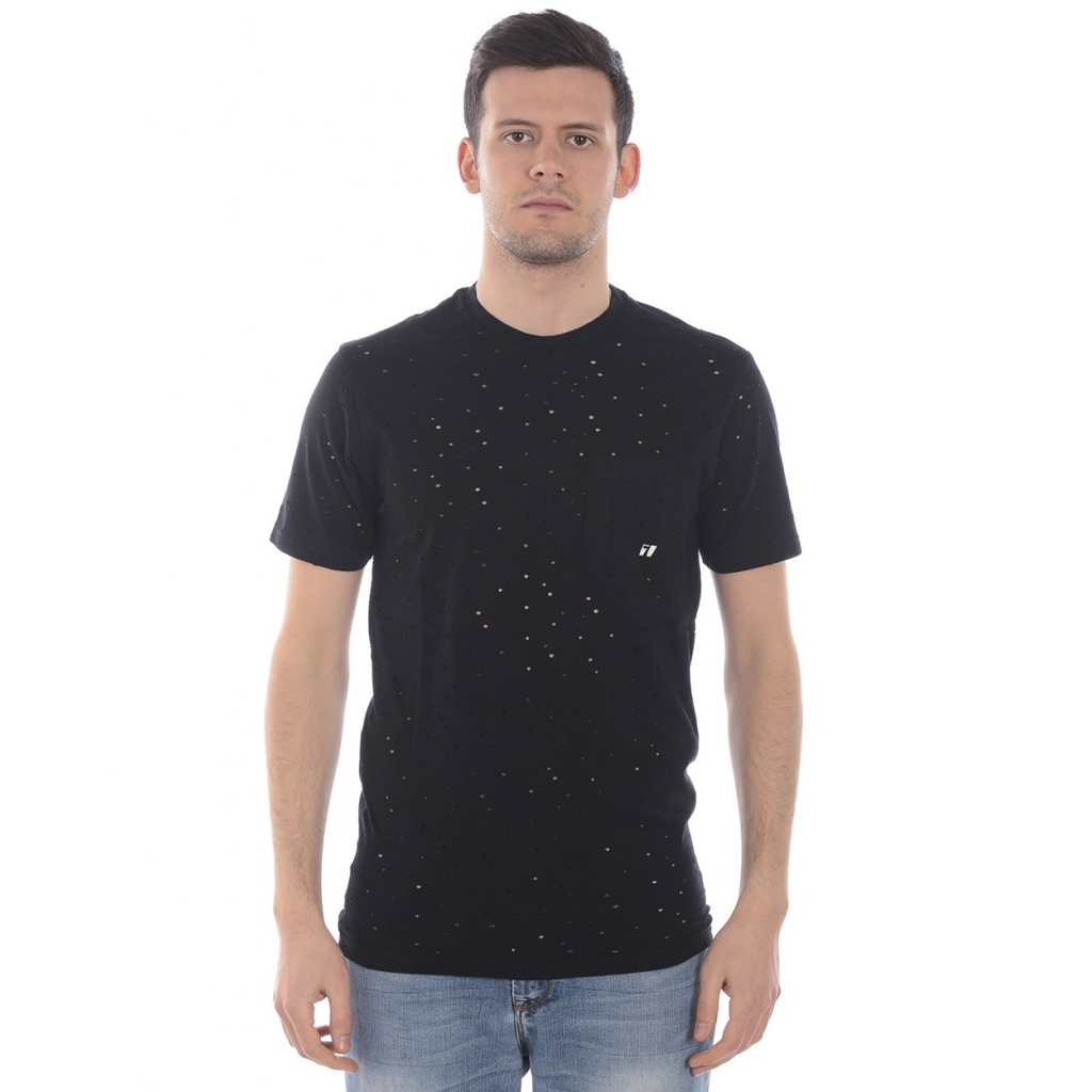 T-SHIRT MAGLIA UN MONDO DI BUCHI ST NERO