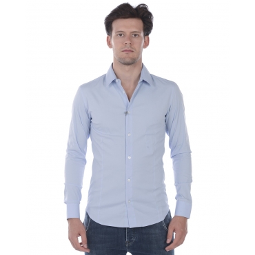 CAMICIA CAMICIA BASICA SLIM FIT AZZURRO