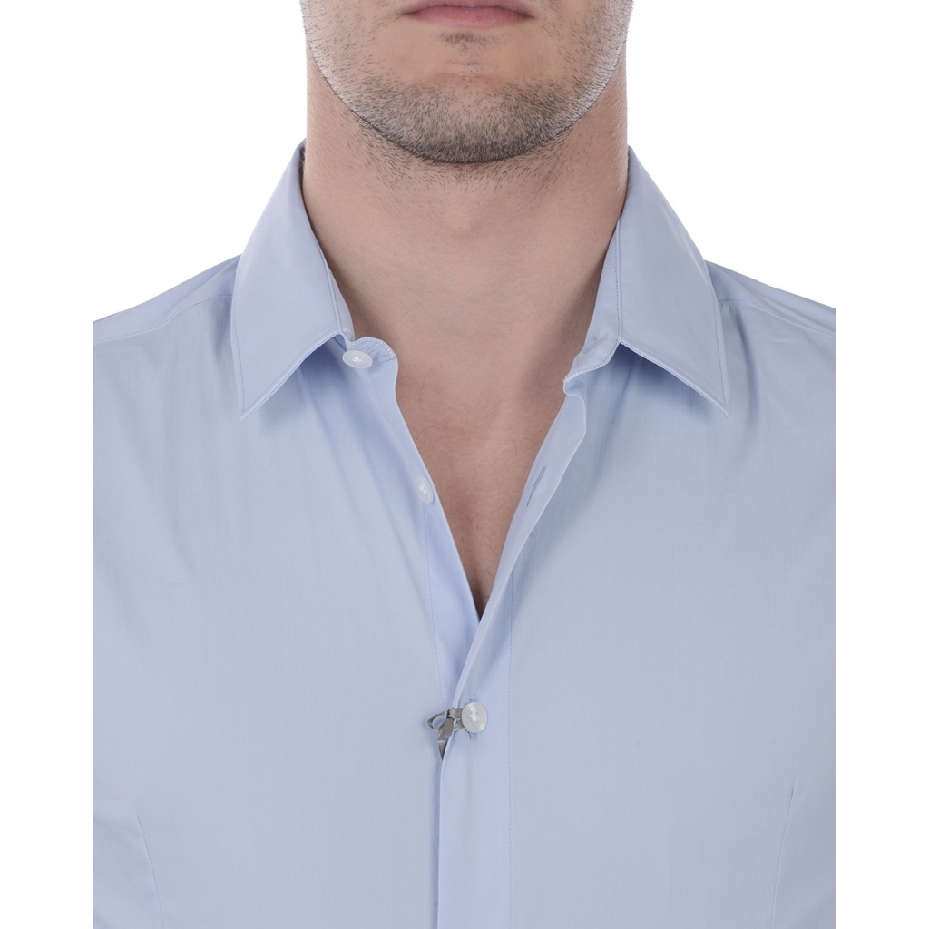 CAMICIA CAMICIA BASICA SLIM FIT AZZURRO