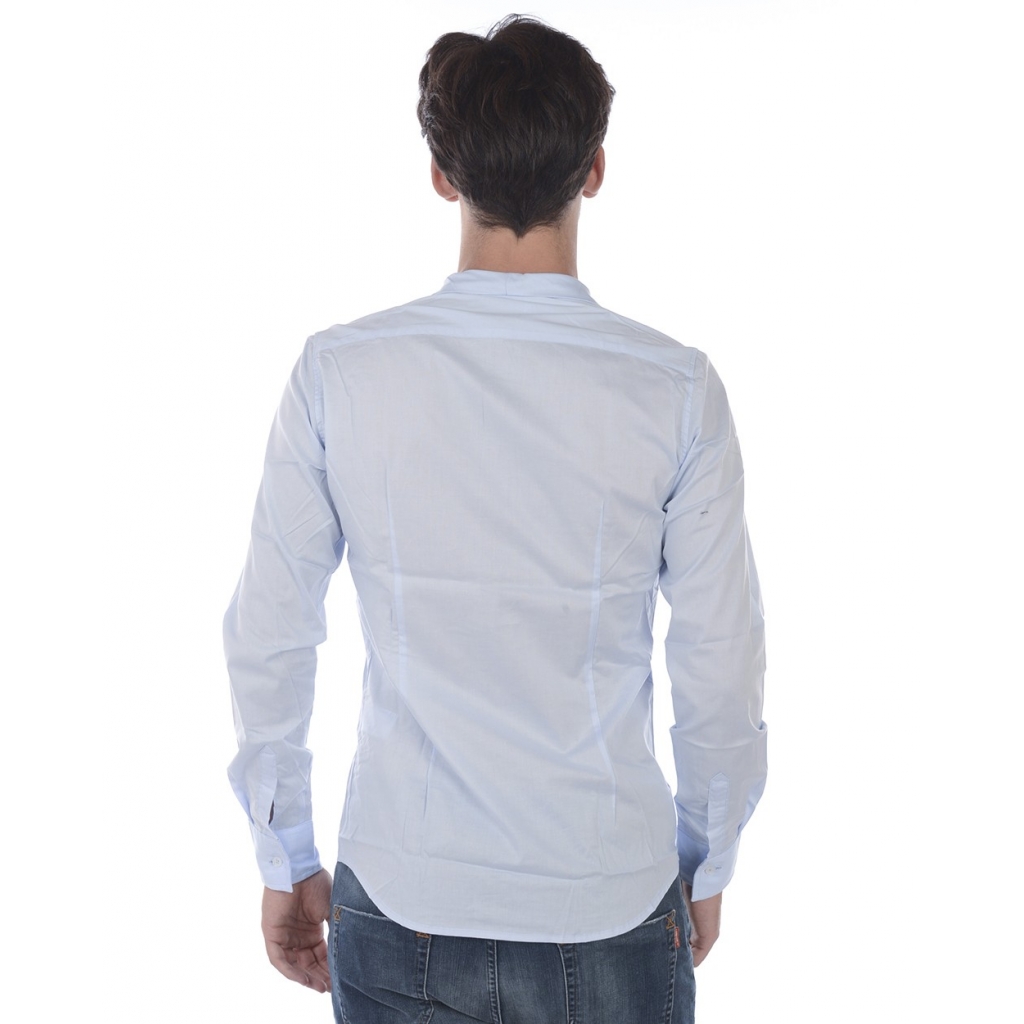 CAMICIA CAMICIA SMOKING CONTRASTO AZZURRO