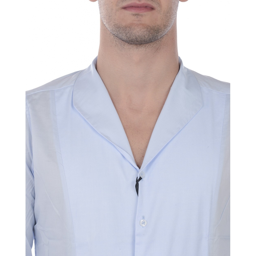 CAMICIA CAMICIA SMOKING CONTRASTO AZZURRO