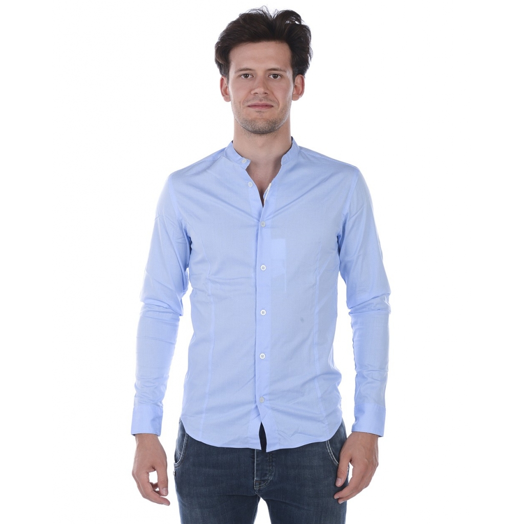 CAMICIA CAMICIA KOREANA SLIM FIT AZZURRO