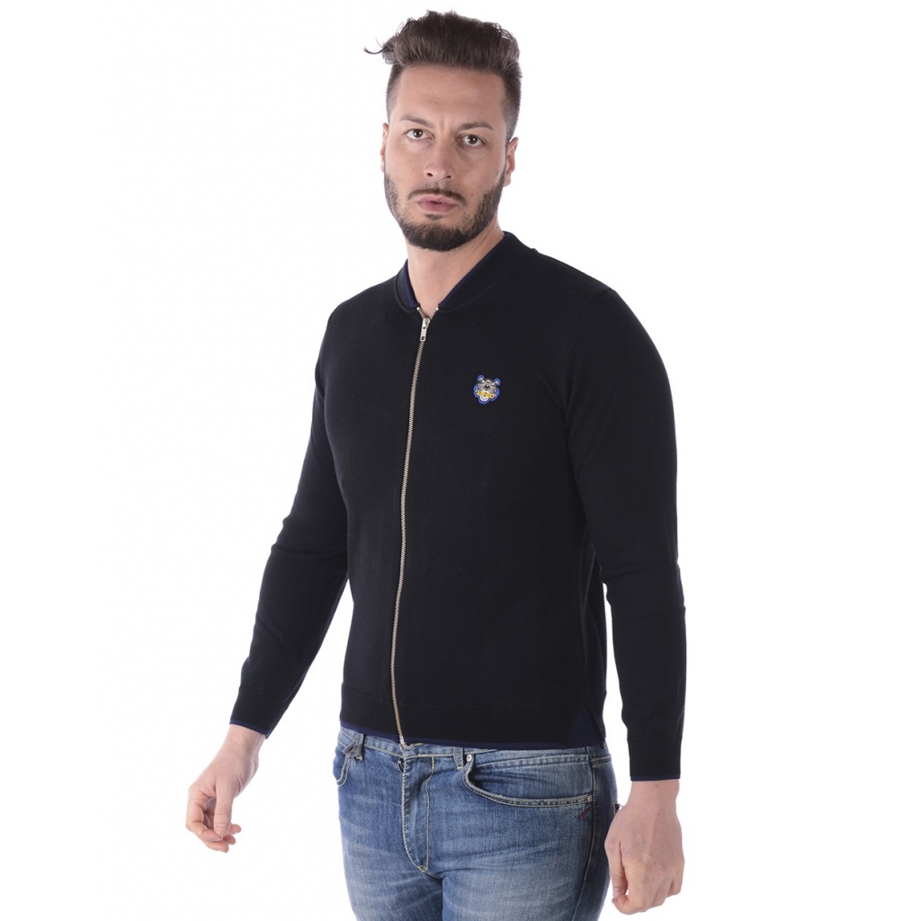 MAGLIA ZIPPED TIGER JUMPER NERO