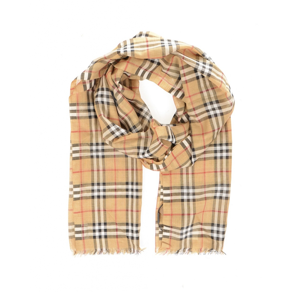 SCIARPA VINTAGE CHECK GAUZE BEIGE