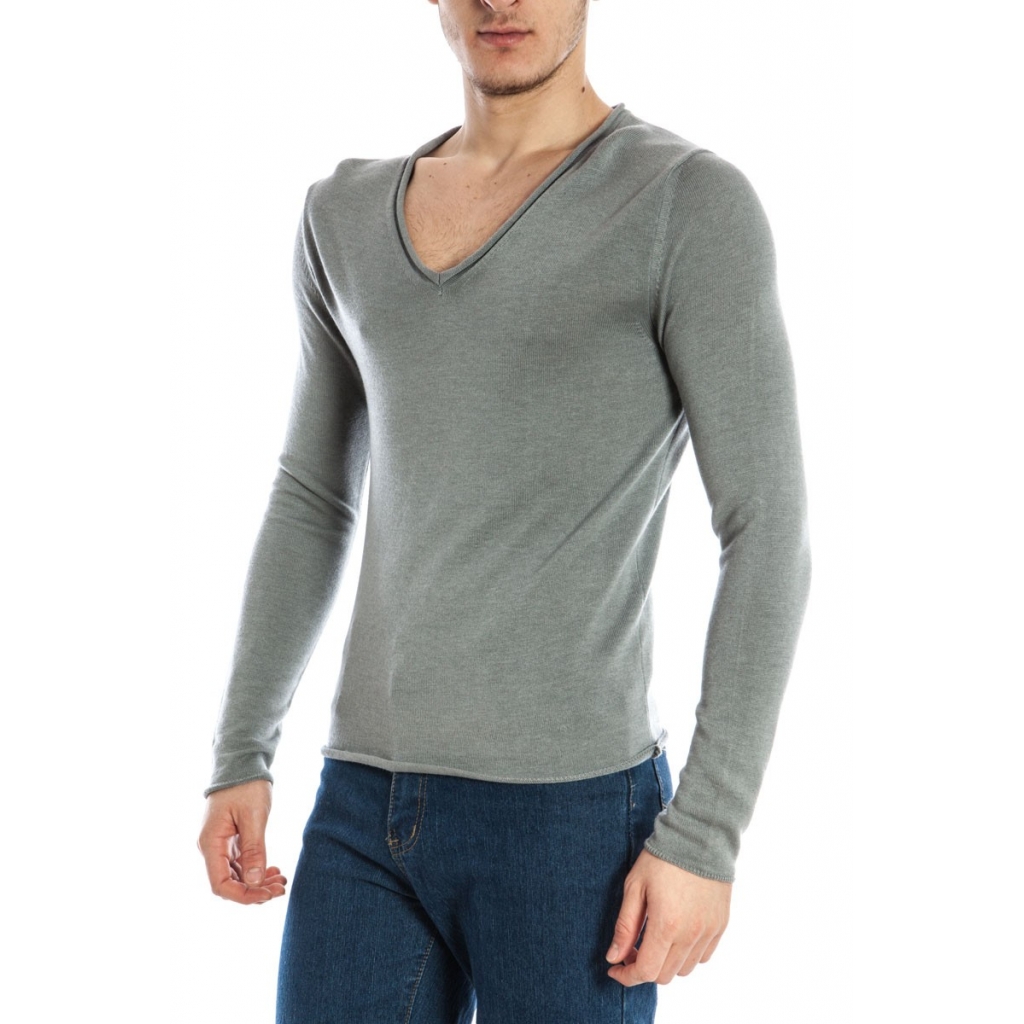 MAGLIA SCOLLO V BASICO TELAIO B VERDE