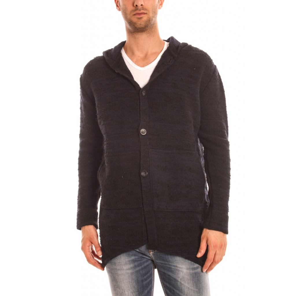 FELPA CAPPOTTO CAPPUCCIO BLU