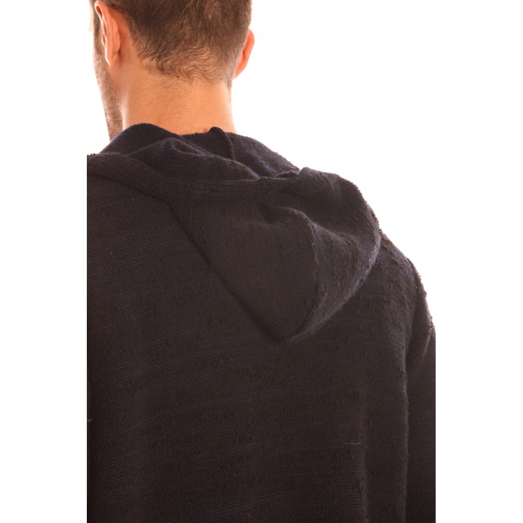 FELPA CAPPOTTO CAPPUCCIO BLU