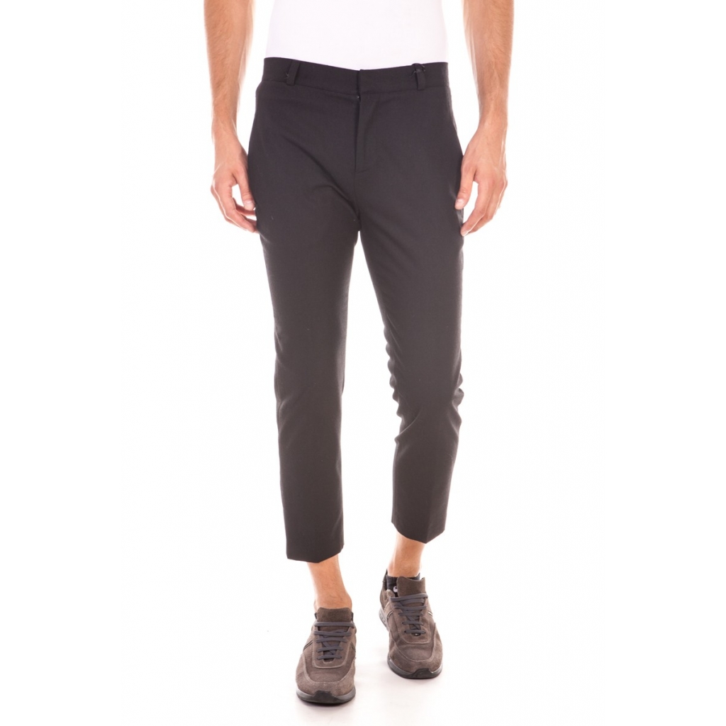 PANTALONI PANTALONE BAGNATO SENZA ZIP NERO