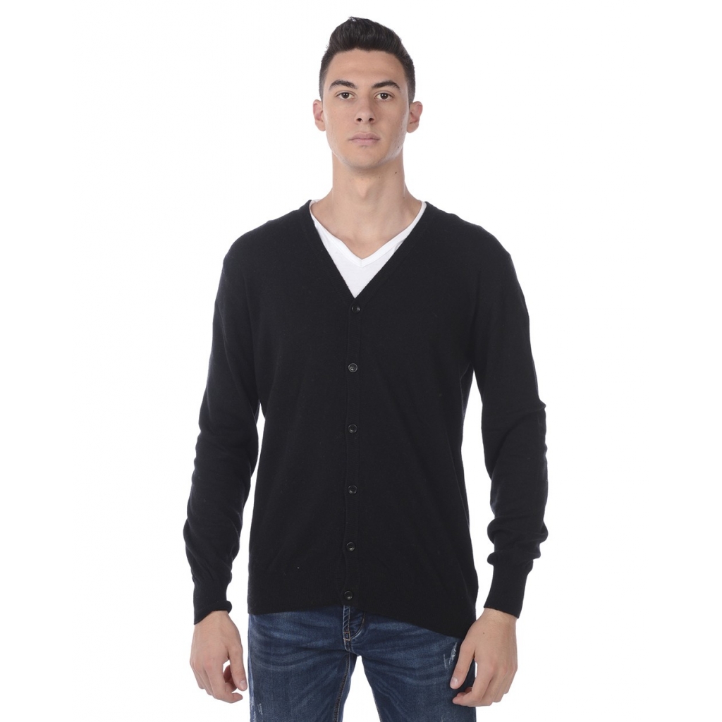 CARDIGAN MAGLIA ACCIDA NERO