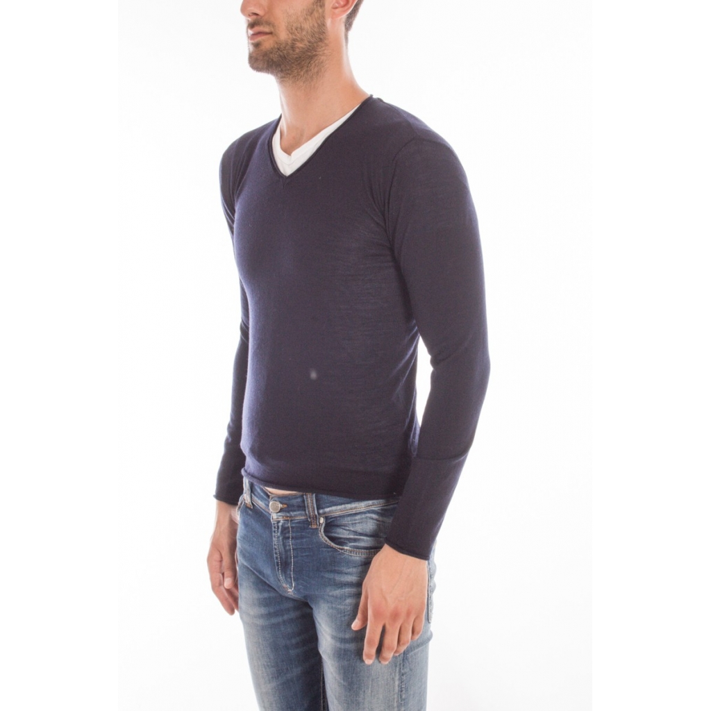 MAGLIA MAGLIA SCOLLO V BASICO BLU