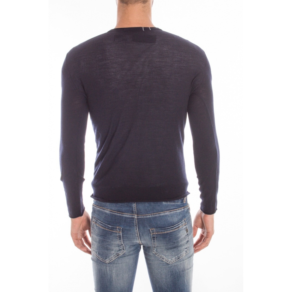 MAGLIA MAGLIA SCOLLO V BASICO BLU