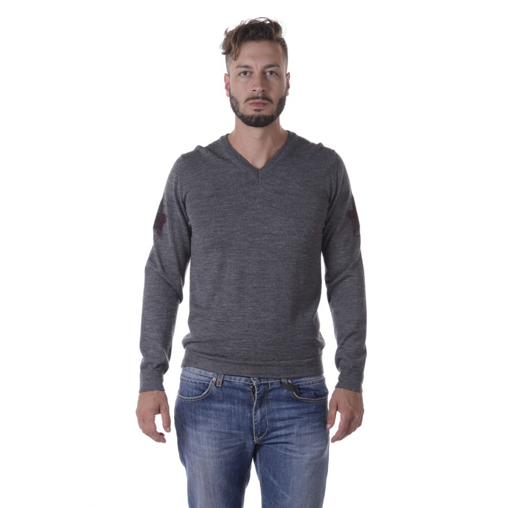 MAGLIA MAGLIA V STELLA SPALLA GRIGIO