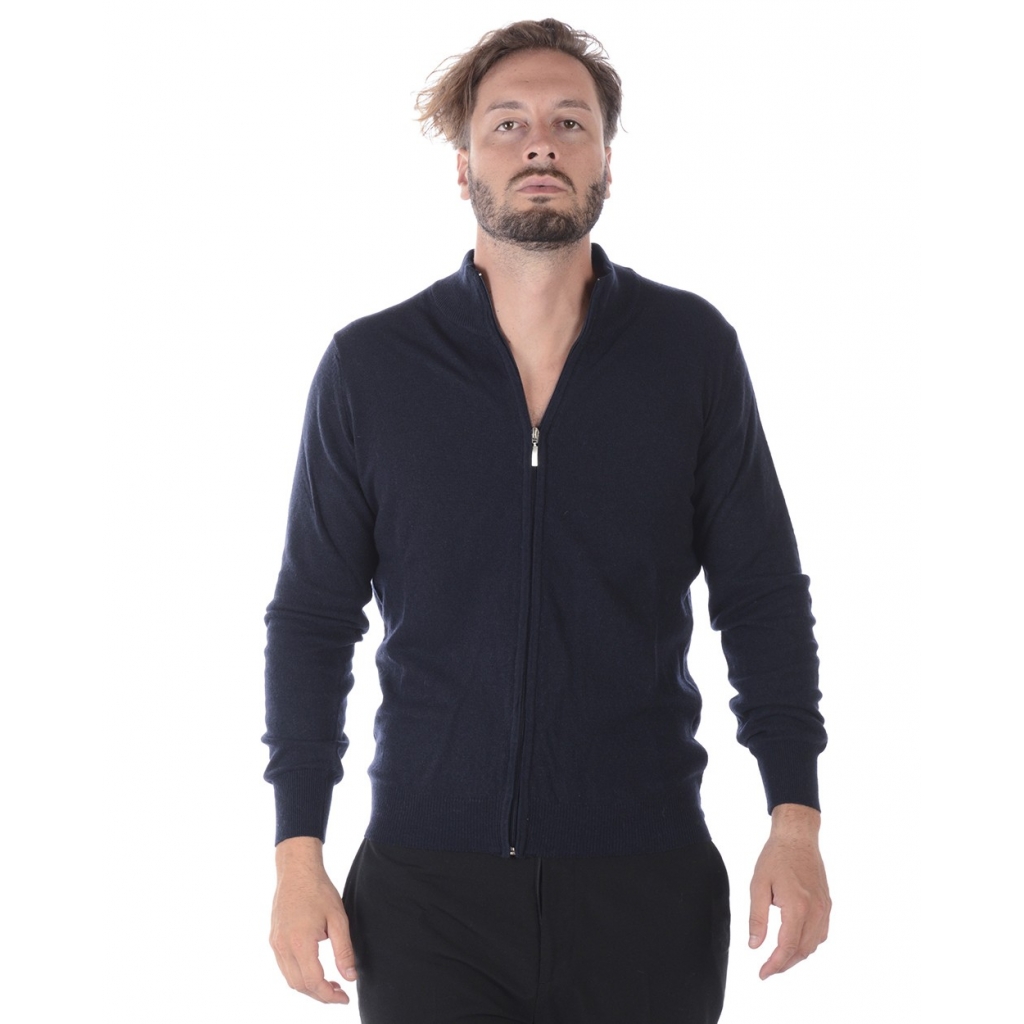 MAGLIA MAGLIA CARDIGAN ZIP CLASSICO BLU