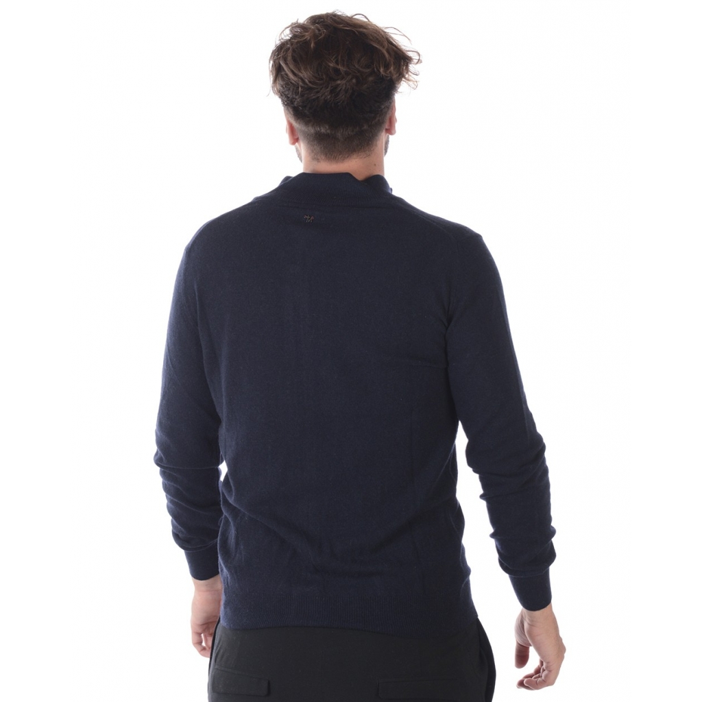 MAGLIA MAGLIA CARDIGAN ZIP CLASSICO BLU