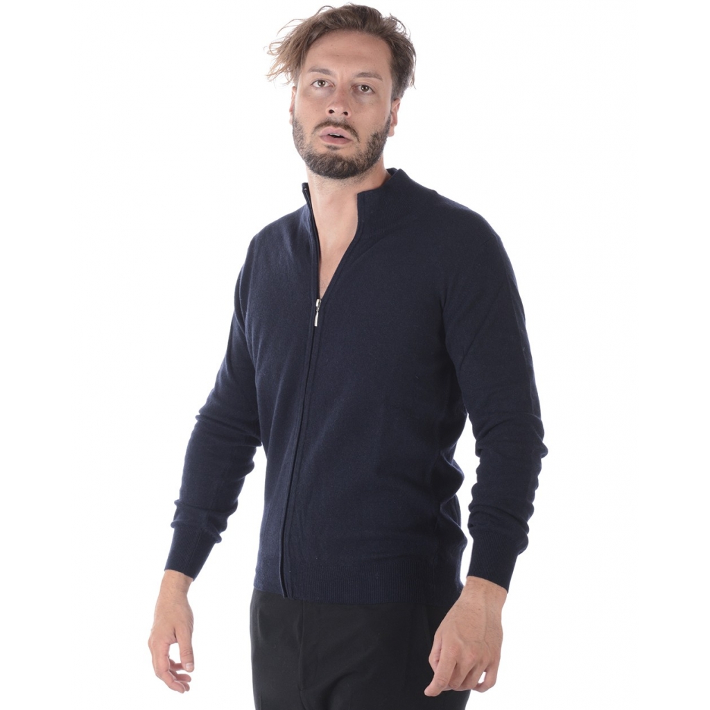 MAGLIA MAGLIA CARDIGAN ZIP CLASSICO BLU