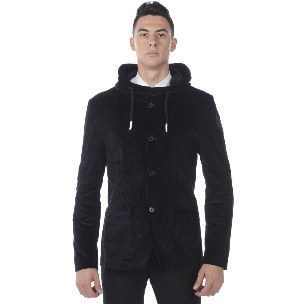 GIUBBOTTO GIACCA CAPPUCCIO SF NERO