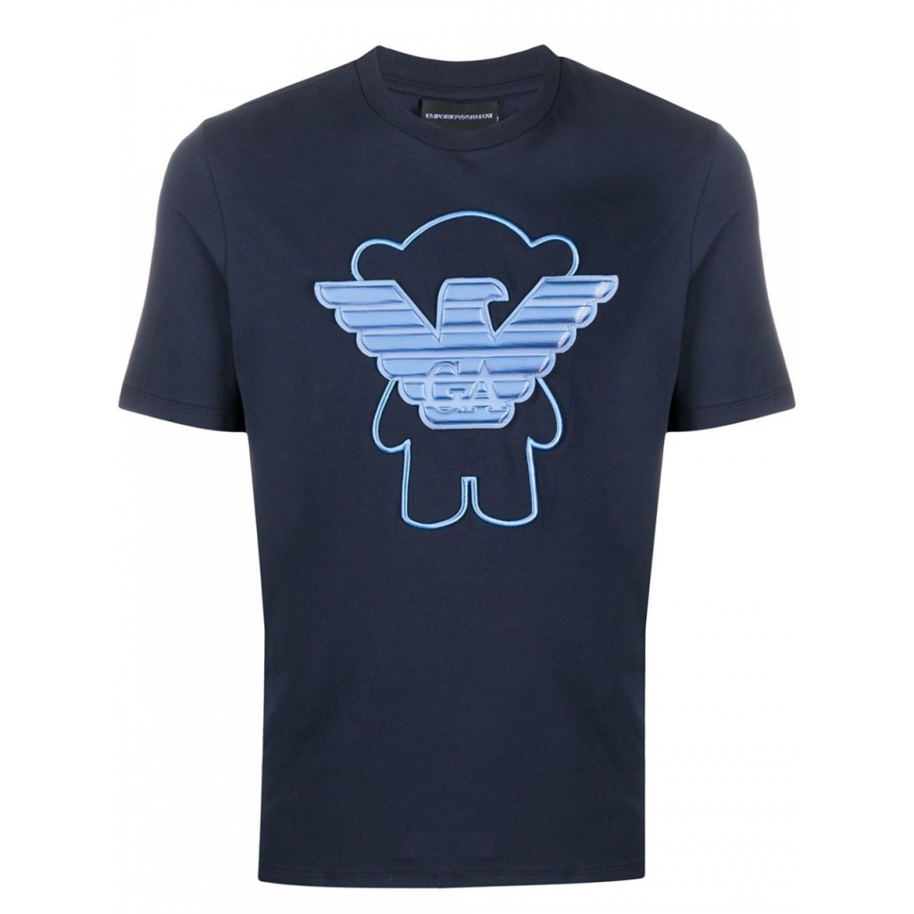 T-SHIRT MANGA BEAR BLU
