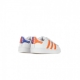 SCARPA BASSA BAMBINO SUPERSTAR EL I CLOUD WHITE/BLUE/GOLD METALLIC