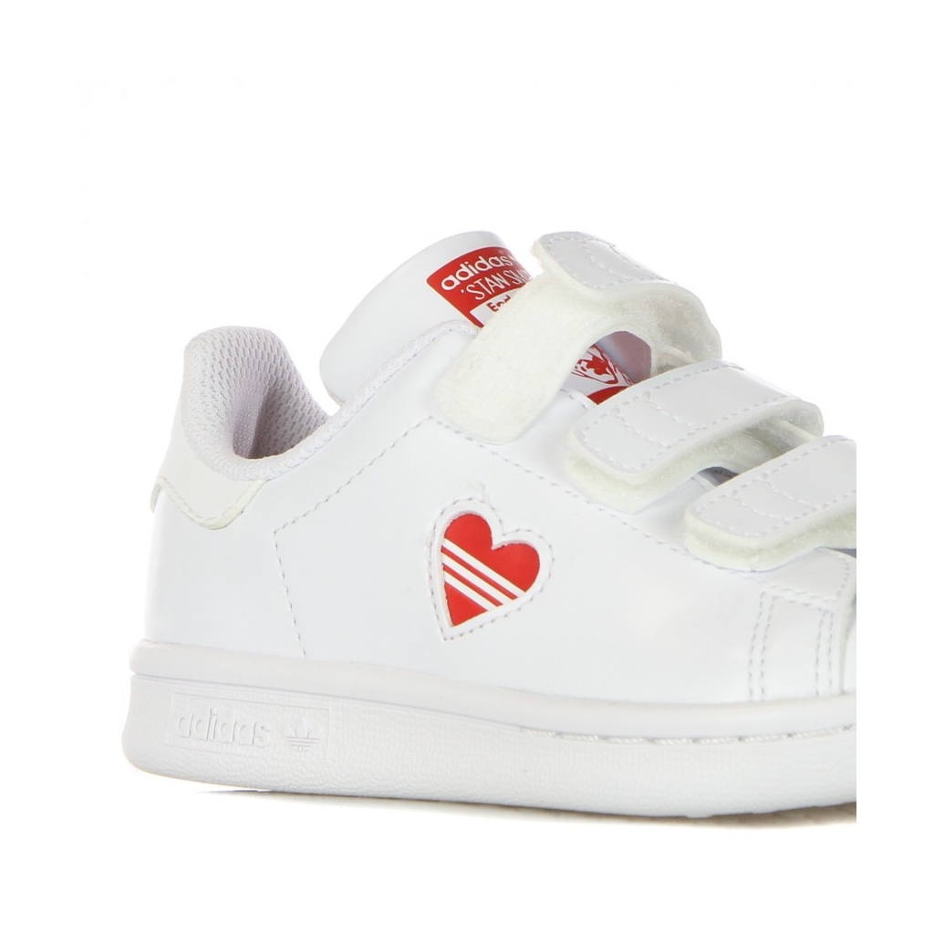 SCARPA BASSA BAMBINO STAN SMITH CF C CLOUD WHITE/VIVID RED/CLOUD WHITE